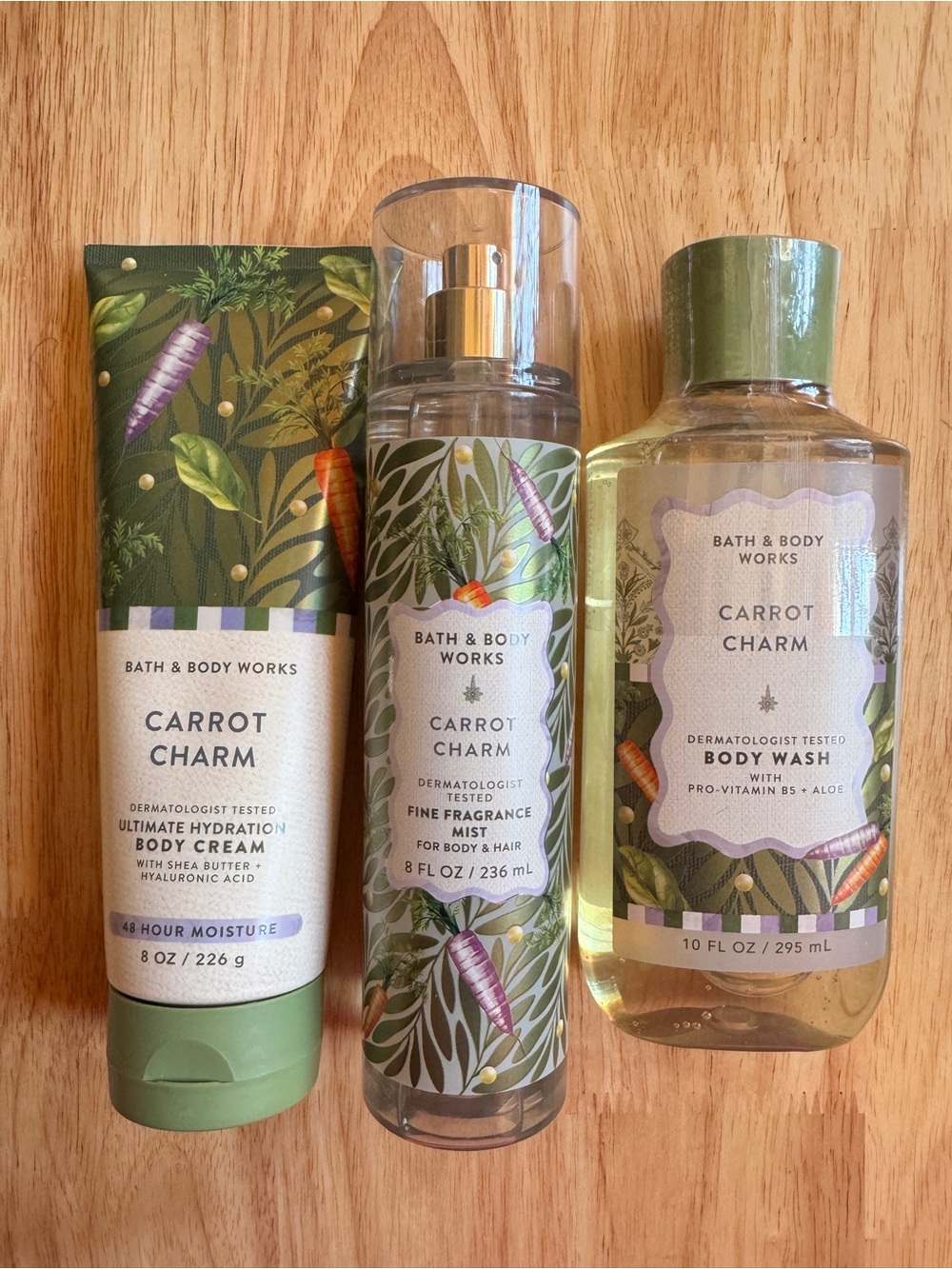 Bath & Body Works Carrot Charm Hydration Trio - Green